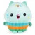 Squishy Kočička zelená 25 cm