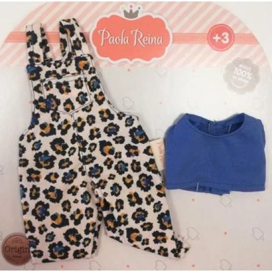 Paola Reina Overal Leopard Pohodlný overal s leopardím vzorem skvělý na vycházky dodá styl tvým panenkám značky Paola Reina.