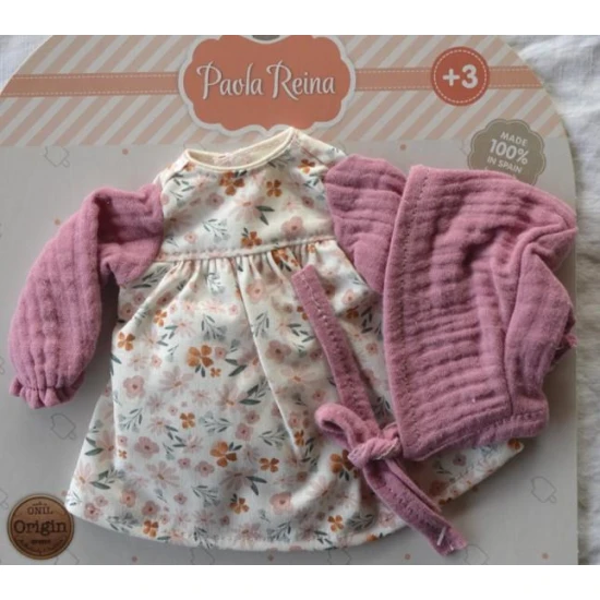 Paola Reina Oblečení pro panenku Carla s růžovým svetříkem 32 cm
