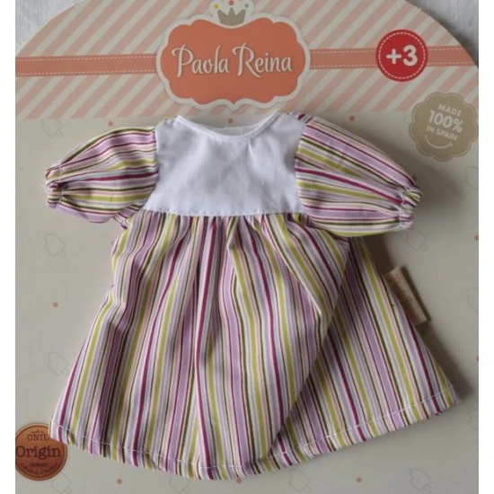 Paola Reina Oblečení pro panenku Caya v pruhovaných šatech 32 cm