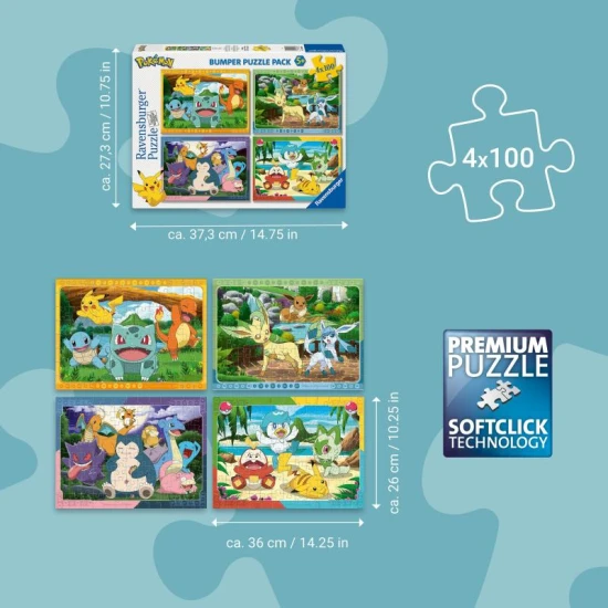Ravensburger Pokémon 4x100 dílků