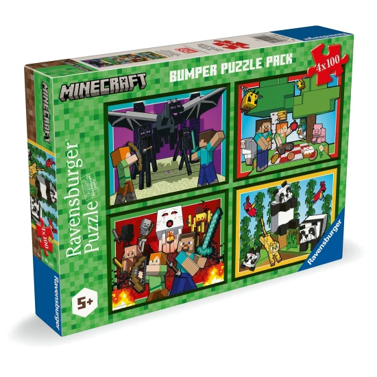 Puzzle Minecraft 4x100 dílků Puzzle Minecraft 4x100 dílků – Ravensburger 24120042907