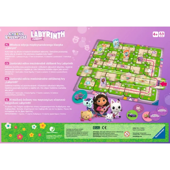 Najděte všechny kočičky ve hře Labyrinth Junior Gabby's Dollhouse.