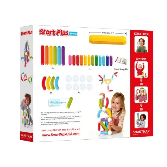 SmartMax SmartMax Start Plus 30 ks Kombinujte a objevujte s magnetickou stavebnicí Start Plus.