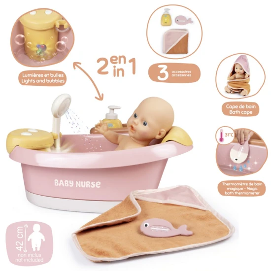 Baby Nurse elektronická vanička s příslušenstvím – Smoby SM220386