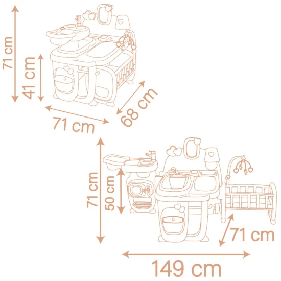 Hrací centrum Baby Nurse pro panenky se 3 zónami – Smoby SM220394