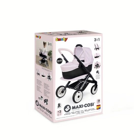 Kombinovaný kočárek Maxi Cosi pro panenky světle růžový – Smoby SM253121