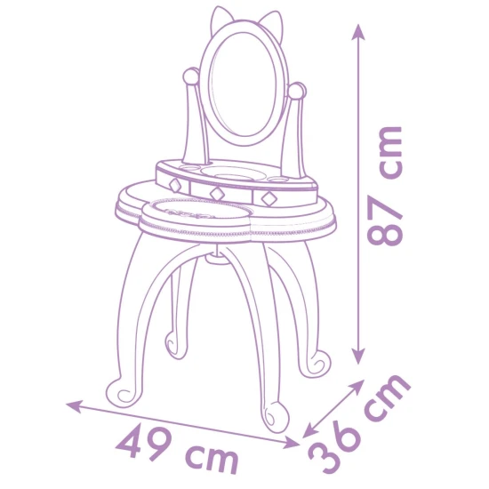 Gabby's Dollhouse toaletní stolek se židličkou 2 v 1 – Smoby SM320254