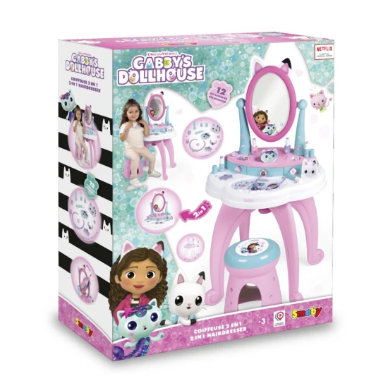 Gabby's Dollhouse toaletní stolek se židličkou 2 v 1 – Smoby SM320254