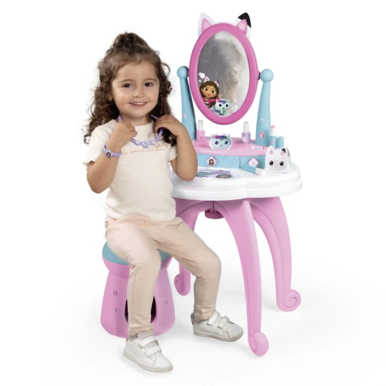 Gabby's Dollhouse toaletní stolek se židličkou 2 v 1 – Smoby SM320254