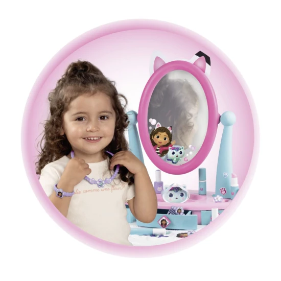 Gabby's Dollhouse toaletní stolek se židličkou 2 v 1 – Smoby SM320254