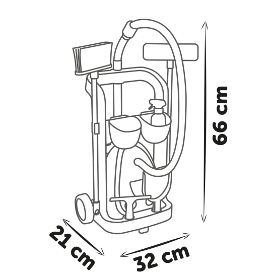 Rowenta vozík pro malou uklízečku s tyčovým vysavačem – Smoby SM330329
