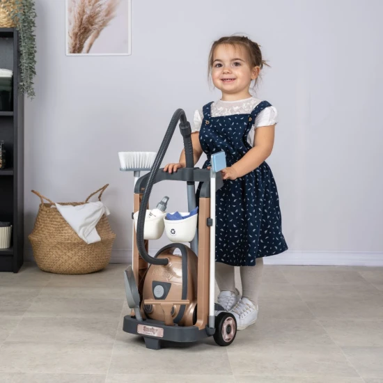 Rowenta vozík pro malou uklízečku s tyčovým vysavačem – Smoby SM330329