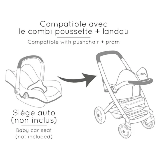 Kombinovaný kočárek Maxi Cosi pro panenky béžový