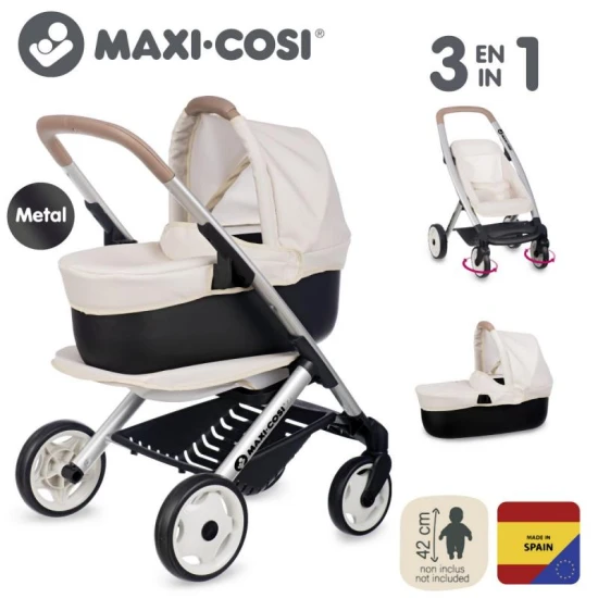 Kombinovaný kočárek Maxi Cosi pro panenky béžový
