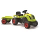 Šlapací traktor CLAAS zelený s vozíkem