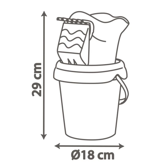 Dětský set na písek Stitch – kbelíky, krhlička, hrabičky a formička