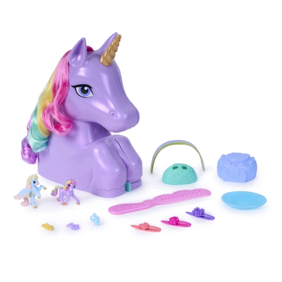 Spin Master Unicorn Academy Česací Hlava Rozložitelná na Hrací Set