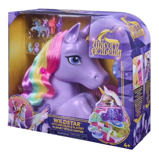 Spin Master Unicorn Academy Česací Hlava Rozložitelná na Hrací Set