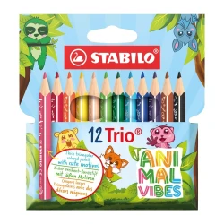 Pastelky trojhranné Trio thick Animal Vibes 12 ks