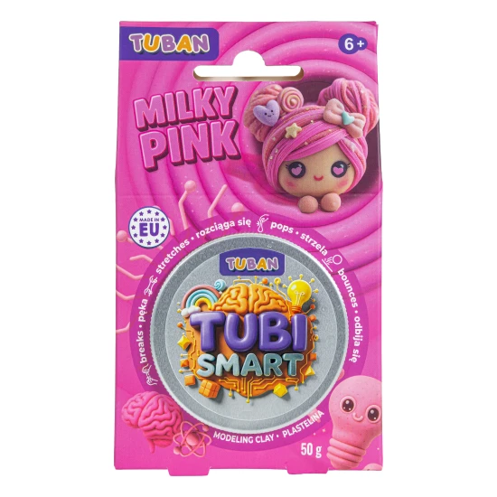 Tubi Smart Modelovací hmota Milky Pink 50g – růžová hmota s kuličkami