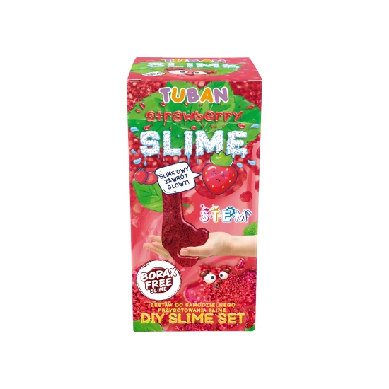DIY Slime Sada na výrobu slizu Jahoda pro děti. Vyrobte si svůj vlastní sliz.