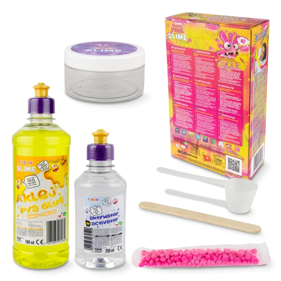 DIY Slime Sada na výrobu slizu Magická ružová pro děti. XL sada. Vyrobte si svůj vlastní sliz.