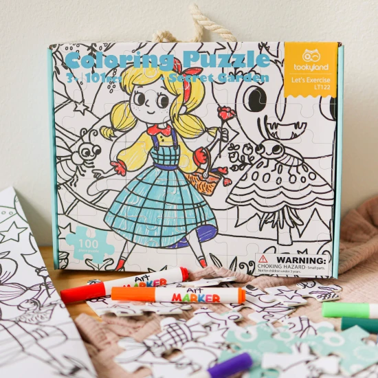 Vybarvovací puzzle pro děti Utajená zahrada Tookyland