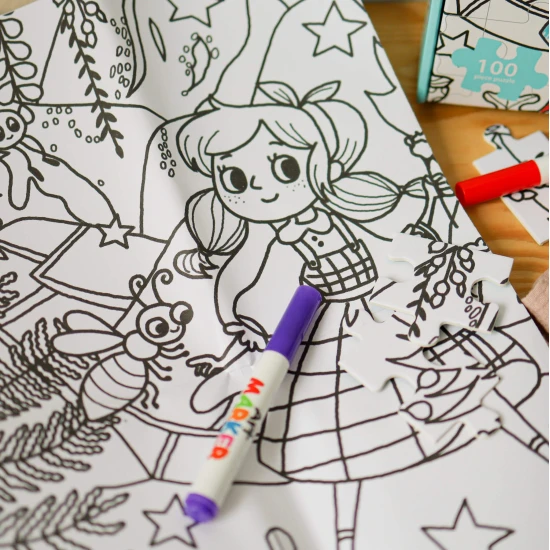 Vybarvovací puzzle pro děti Utajená zahrada Tookyland