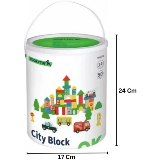 Dřevěná stavebnice s autíčky a dopravními značkami pro děti – edukativní hračka