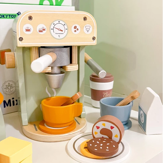 Dřevěný kávovar pro děti Pastel