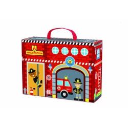 Požární stanice s dráhou v kufříku 18 ks