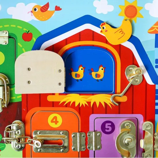 Activity board pro děti se zámky Farma