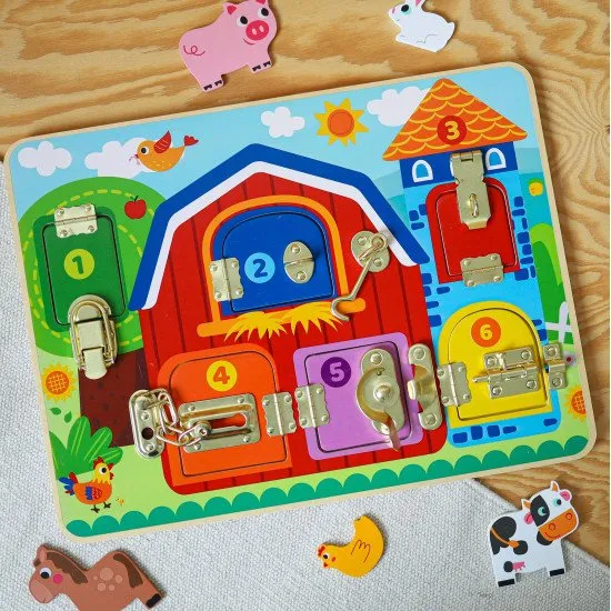 Activity board pro děti se zámky Farma