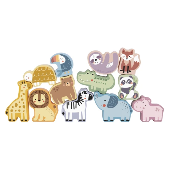 Dřevěná balanční hra pro děti Zvířata Pastel Tooky Toy