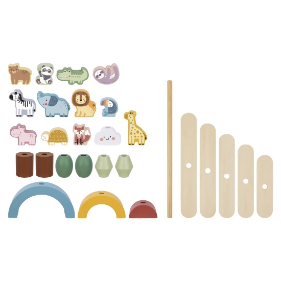 Dřevěná balanční hra pro děti Zvířata Pastel Tooky Toy