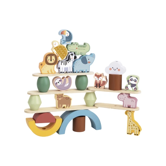 Dřevěná balanční hra pro děti Zvířata Pastel Tooky Toy