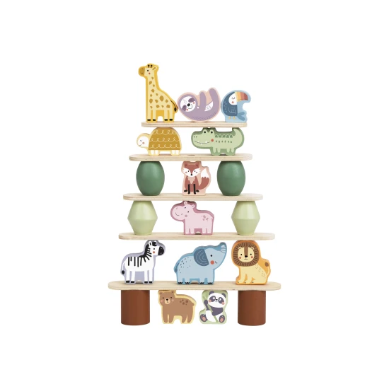 Dřevěná balanční hra pro děti Zvířata Pastel Tooky Toy