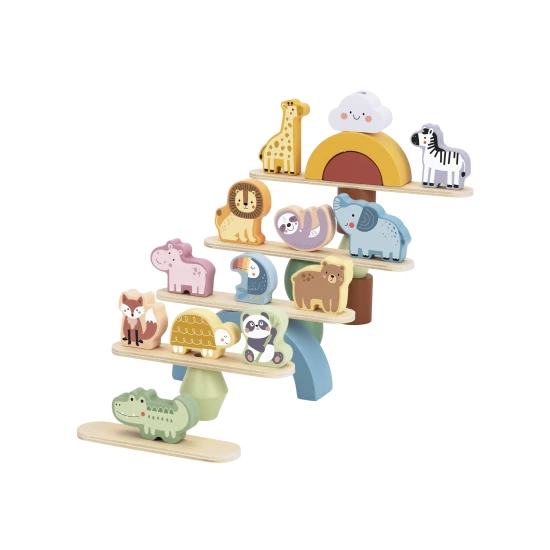 Dřevěná balanční hra pro děti Zvířata Pastel Tooky Toy