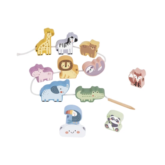 Velké dřevěné korálky pro děti Zvířátka