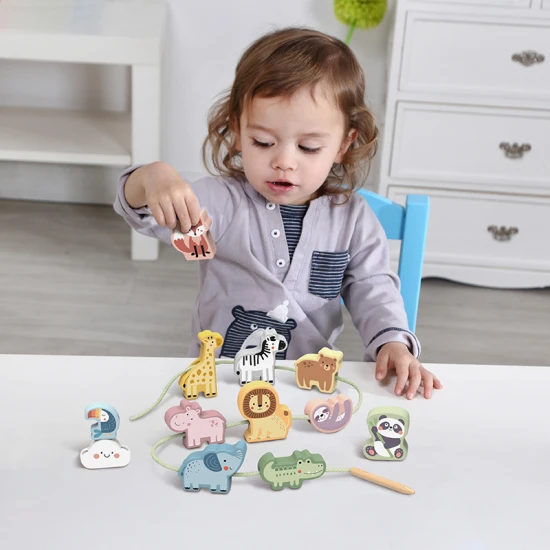 Velké dřevěné korálky pro děti Zvířátka