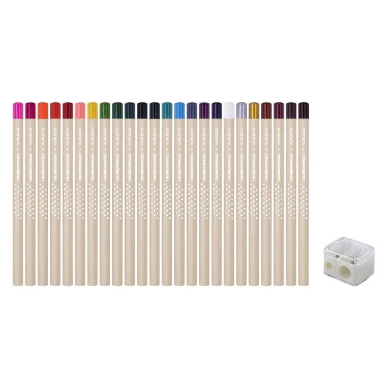 Trojhranné pastelky a ořezávátko 24 ks