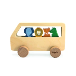 Dřevěný autobus se zvířátky