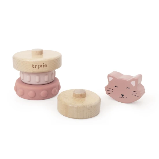 Dřevěná stohovací věž se silikonem Kočka Dřevěná stohovací věž se silikonem Kočka – Trixie 36-355