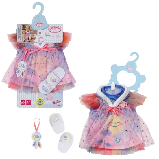 baby annabell nocni kosilka sladke sny 43 cm oblecek pro panenku s pantoflicky
