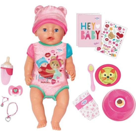 BABY born Emma 43 cm – interaktivní panenka s talířkem, dudlíkem a nočníkem