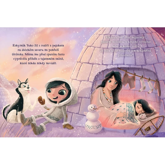 Eskymáček Yuko se vydá hledat konec světa. Kouzelné leporelo o nekonečné síle představivosti.