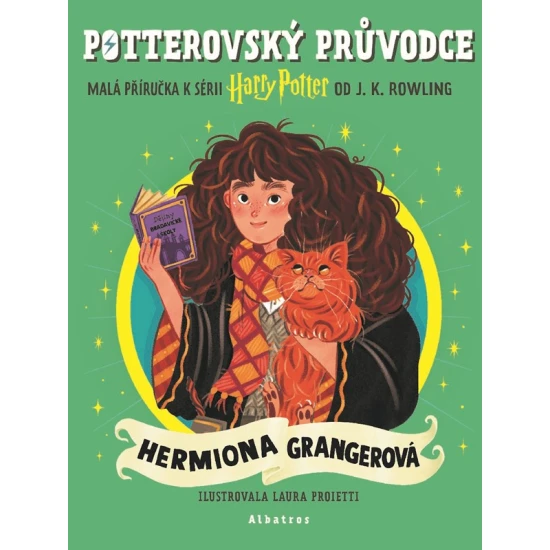 Ilustrace Hermiony Grangerové v Potterovském průvodci, zachycující její intelekt a odvahu.
