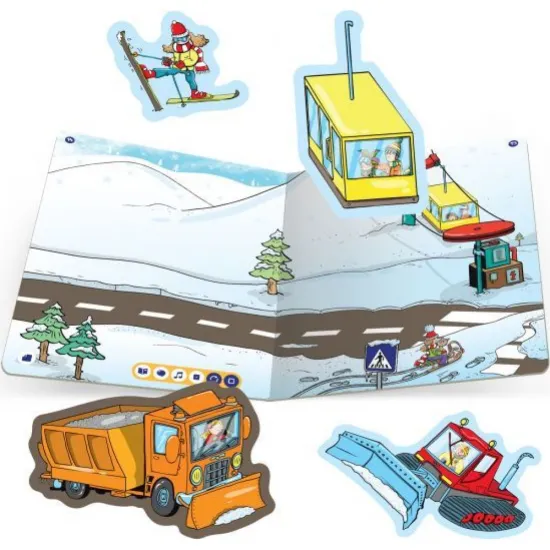 Samolepková kniha s Doprava doplněná o zvuk.