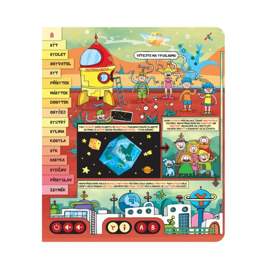 Albi Vyjmenovaná slova Kouzelné čtení Interaktivní mluvící kniha je zaměřena na úkoly a procvičování.